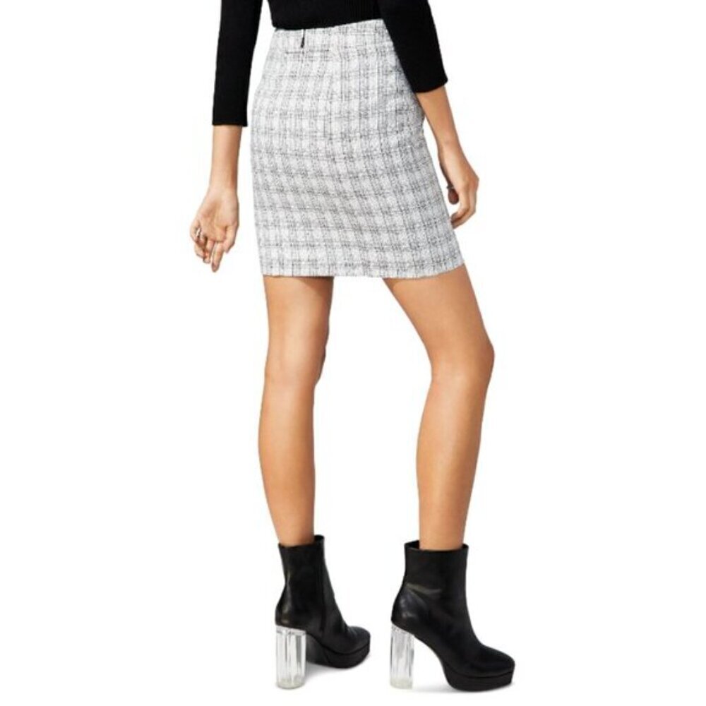 Bar III Women's Size 14 Black and White Tweed Formal Pencil Skirt NWT - Picture 3 of 7